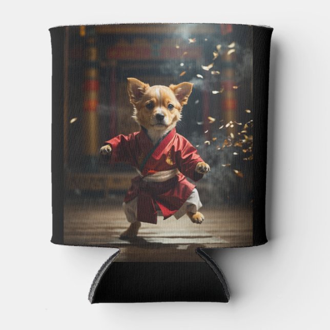 Cute Red Kung Fu Puppy Cooler (Front)