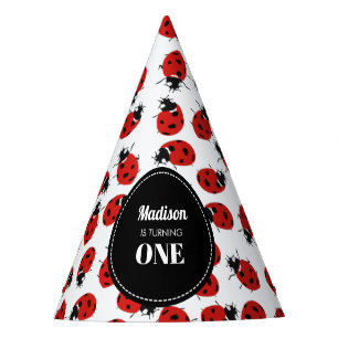 Cute Red Ladybug 1st Birthday Party Party Hat