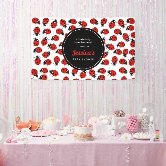 Cute Red Ladybug Baby Shower Girl   Banner (Party)