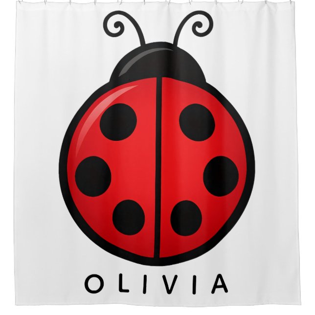 Cute Red Ladybug Custom Name Graphic Art (Front)
