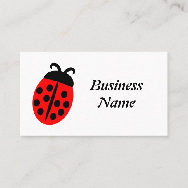 Cute Red Ladybug Design Business Card (Front)