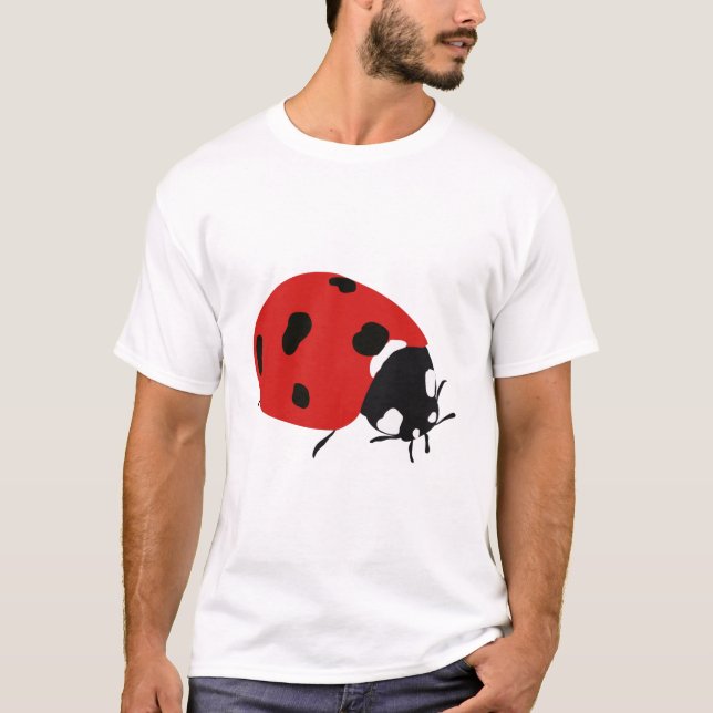 Cute Red Ladybug Illustration  T-Shirt (Front)