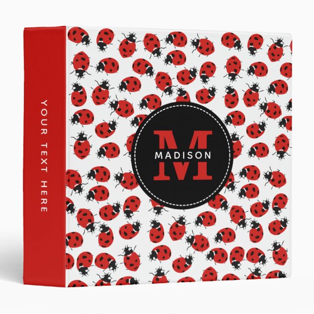 Cute Red Ladybug Pattern Binder (Front/Spine)
