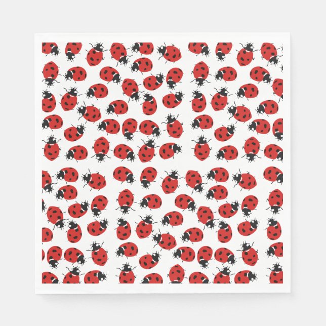 Cute Red Ladybug Pattern  Napkin (Front)