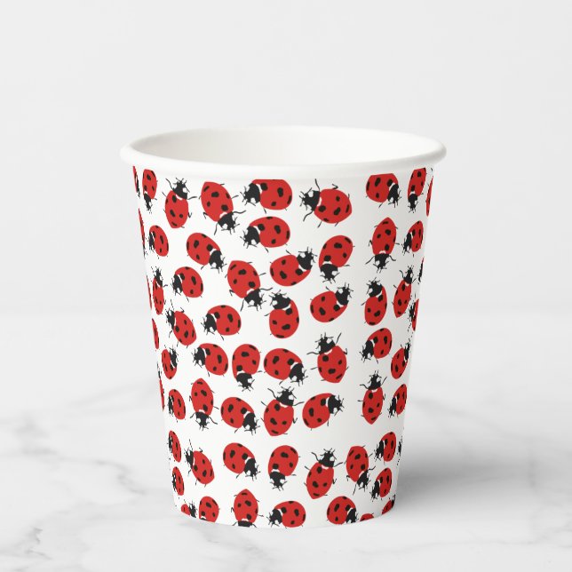 Cute Red Ladybug Pattern  Paper Cups (Front)