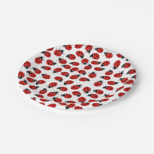 Cute Red Ladybug Pattern Paper Plate