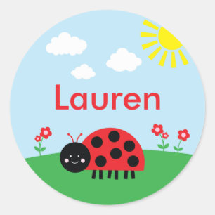 Cute Red Ladybug Personalized Labels