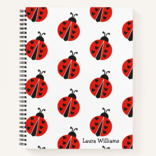 Cute Red Ladybug Personalized Notebook