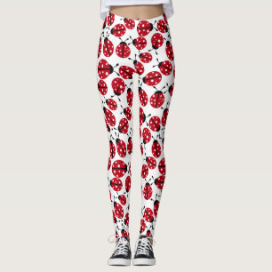Cute Red Ladybugs Pattern Leggings