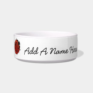 Cute Red Ladybugs Personalized Bowl