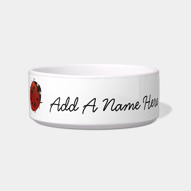 Cute Red Ladybugs Personalized Bowl (Front)