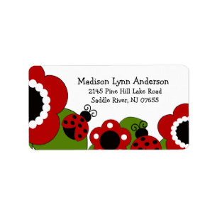 CUTE Red Ladybugs Return Address Label