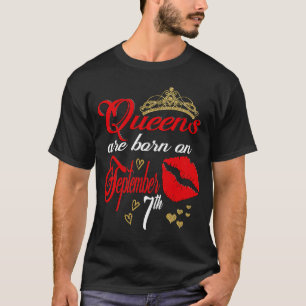 Cute Red Lips Queens are Born on September 7th Vir T-Shirt