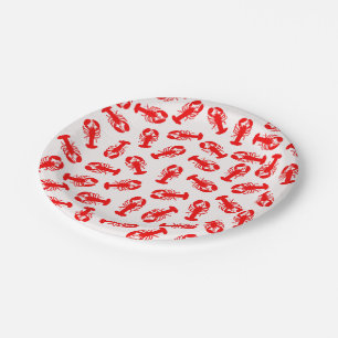 Cute Red Lobster Animal Pattern Paper Plate