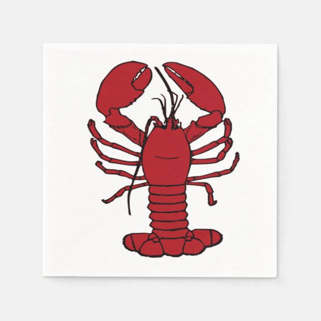 Cute red Lobster party napkins (Front)