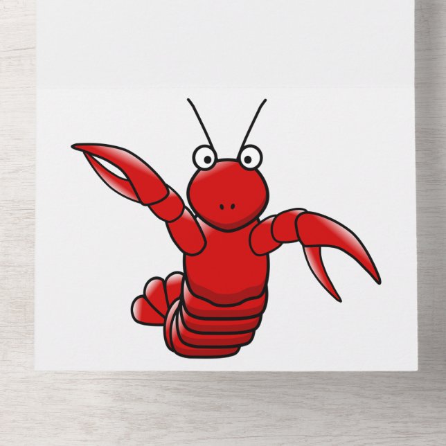 Cute Red Lobster Under the Sea Birthday Invitation (Inside Bottom)