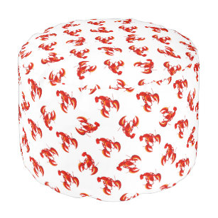 Cute Red Lobsters Pouf
