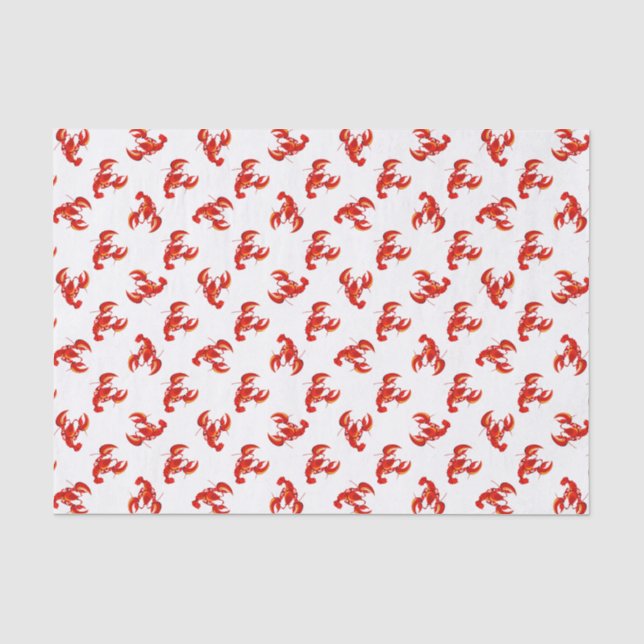 Cute Red Lobsters Tissue Paper (Front)