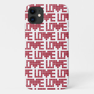Cute red love squares lettres iPhone 11 case