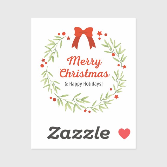 Cute Red Merry Christmas and Happy Holidays (Sheet)
