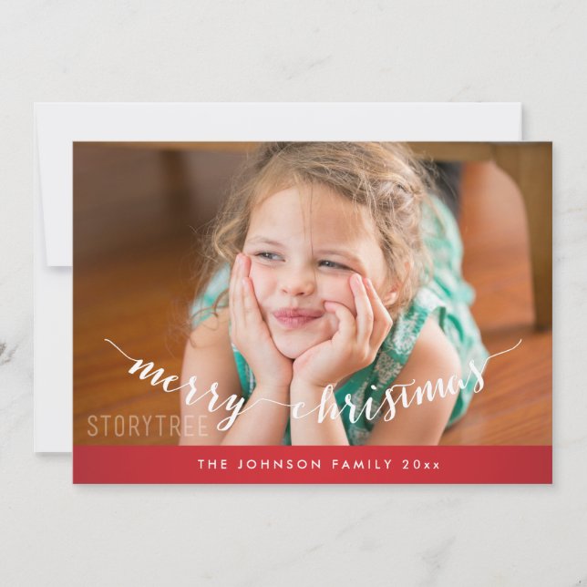 Cute Red Merry Christmas Card (Front)