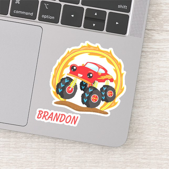 Cute Red Monster Truck Kids (Detail)