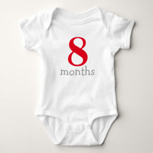Cute Red Monthly Baby Bodysuit