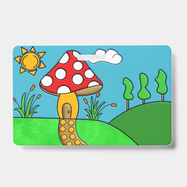 cute red mushroom badge (Front)