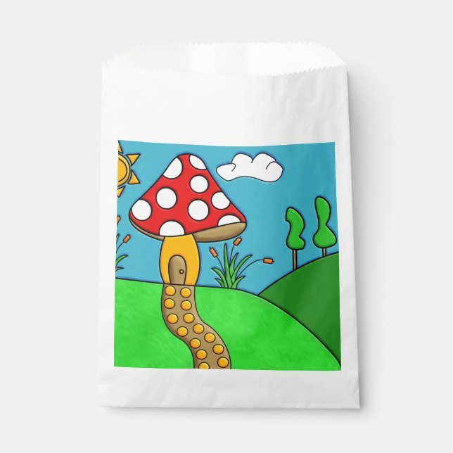 cute red mushroom favour bag (Front)