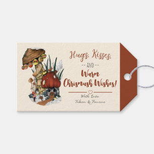 Cute Red Mushroom House Merry Christmas  Gift Tags