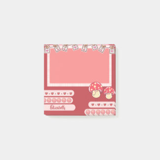 Cute Red Mushroom Personalized Custom Post-it Notes