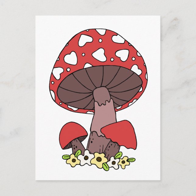 Cute Red Mushroom Postcard (Front)