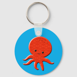 Cute Red Octopus Keychain