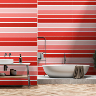 Cute Red Ombre Striped Pattern Wallpaper