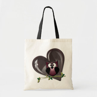Cute Red Owl and Heart Gifts Tote Bag