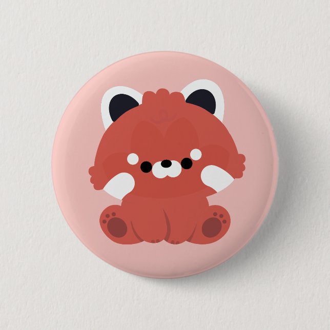 Cute Red Panda 2 Inch Round Button (Front)