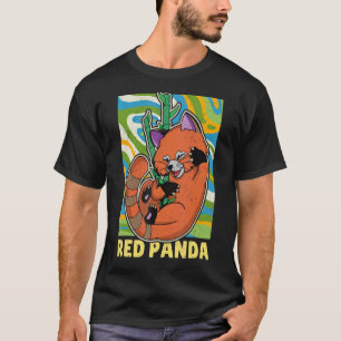 Cute red panda asia panda lady keeper biologist an T-Shirt