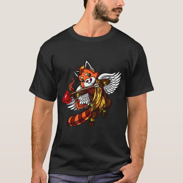 Cute Red Panda Bear Cupid T-Shirt (Front)