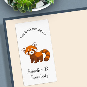Cute Red Panda Bookplate