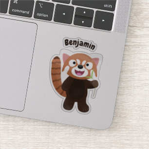 Cute red panda cartoon illustration