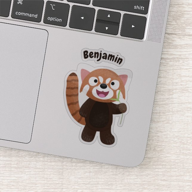 Cute red panda cartoon illustration (Detail)