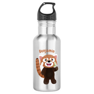 Cute red panda cartoon illustration 532 ml water bottle