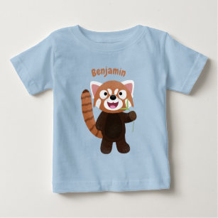 Cute red panda cartoon illustration baby T-Shirt