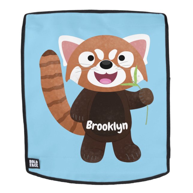 Cute red panda cartoon illustration backpack (Removable Face)