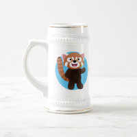 Cute red panda cartoon illustration