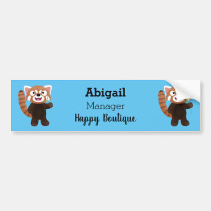 Cute red panda cartoon illustration  bumper sticker