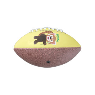Cute red panda cartoon illustration football