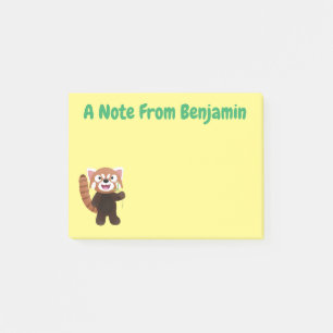 Cute red panda cartoon illustration post-it notes