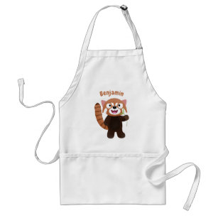 Cute red panda cartoon illustration standard apron