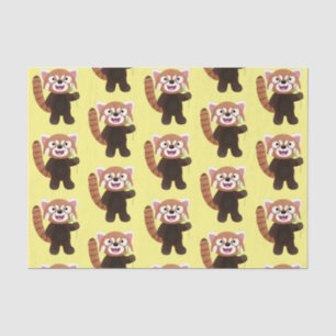 Cute red panda cartoon illustration tissue paper